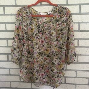 LC Lauren Conrad Multicolor Floral Blouse